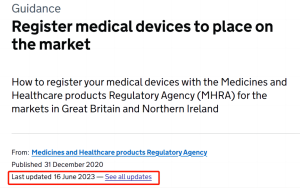 英国MHRA更新注册指南：涉及1类重复使用、未分类及过期CE证书器械