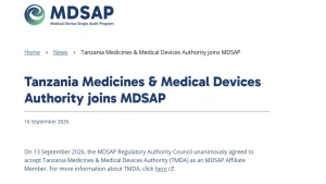 MDSAP成员再扩容：坦桑尼亚TMDA正式成为附属成员