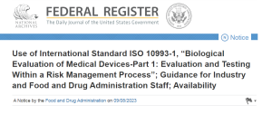 美国FDA更新ISO 10993-1生物学评估最终指导文件