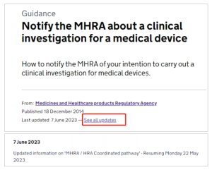 医疗器械在英国开展临床试验是否需要通知MHRA？