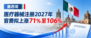 墨西哥医疗器械注册2027年官费拟上涨71%至106%